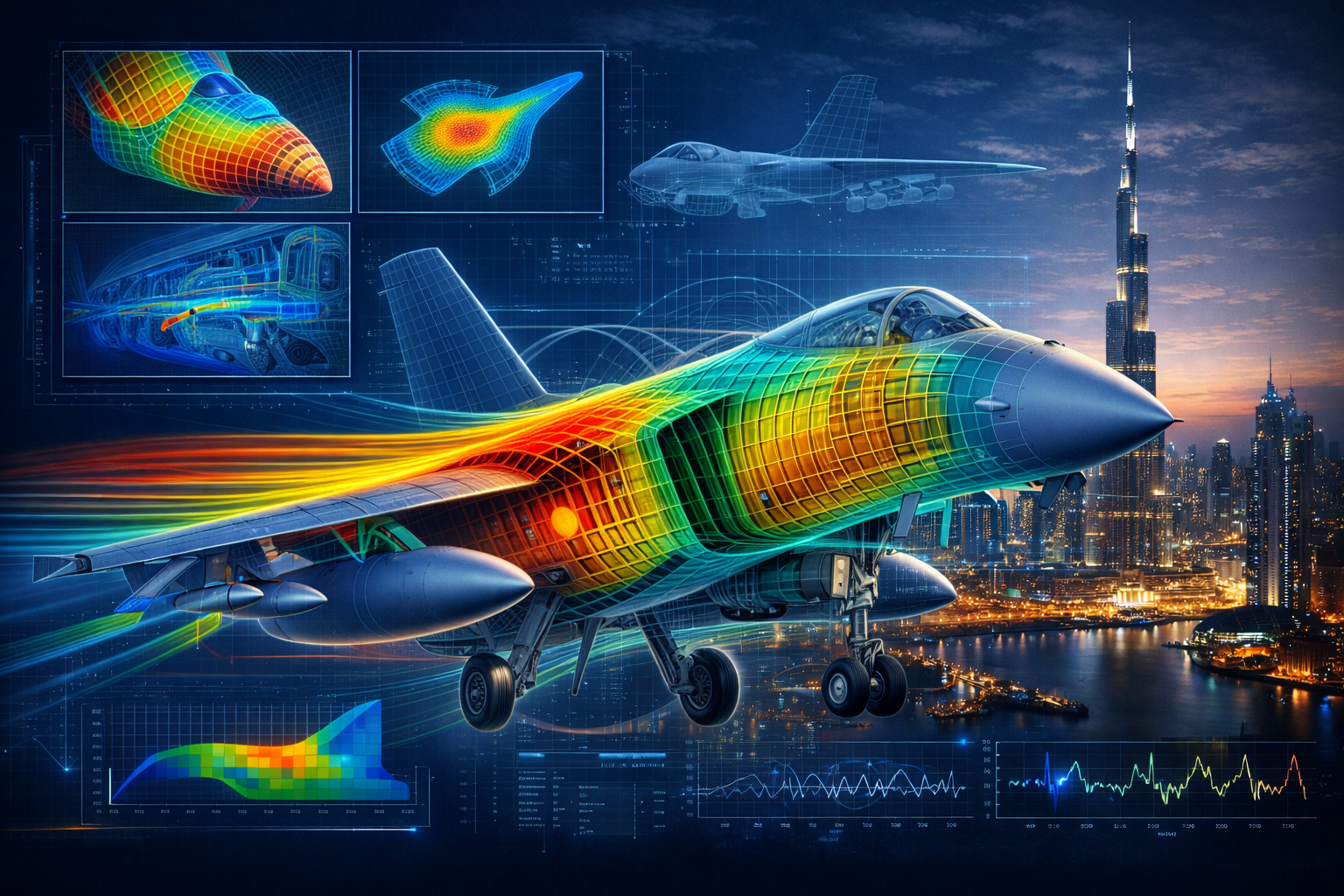 Aerospace CFD and FEA simulation for aircraft and defense systems in Dubai UAE